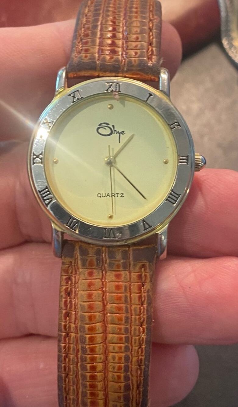 VTG women's Gold Tone Shye watch, Brown Leather Band